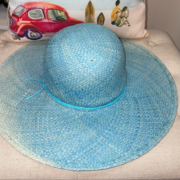 Seaworld Busch Gardens NWT! Blue Floppy Straw Tie Hat Hat - Picture 3 of 9